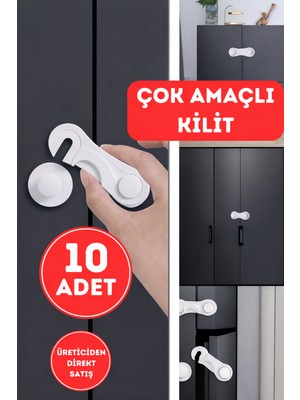 Wappa 10 Adet Güvenlik Kapak Kilidi,çok Amaçlı Çekmece Dolap Beyaz Eşya Güvenlik Kilidi