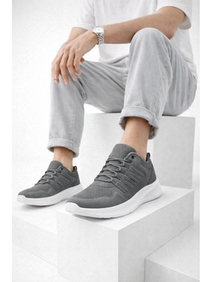 Slipcat Erkek Günlük Spor Ayakkabı-Hafif Tabanlı Nesef Alabilen File Kumaş Kaymaz Kalın Taban Rahat Yürüyüş ve Günlük Kullanım Sneaker