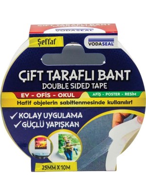 Uravas Store Çift Taraflı Filmik Bant 25 mm 10 Metre