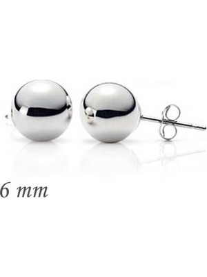 Uravas Store 925 Ayar Gümüş Top Küpe 6 mm EA1160219 (1177)