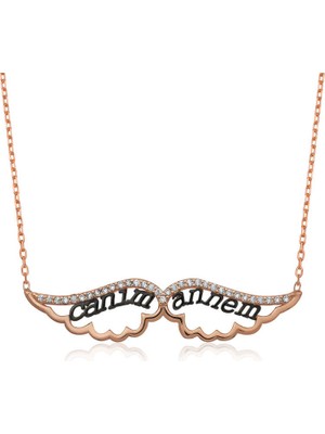 Uravas Store 925 Ayar Gümüş Melek Canım Annem Kadın Gümüş Kolye PT2610718 (1177)