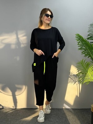 Çamaşır Kenti Kadın Iki Iplik Viskon Pamuk Kumaş Arma Detaylı Ikili Takım