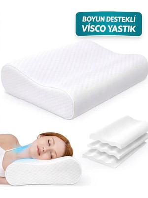 Arnee Ortopedik Boyun Yastığı | Boyun Düzleşmesi ve Ağrısı İçin Ergonomik Yastık Visco