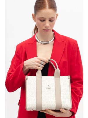 United Colors Of Benetton Benetton Kadın El Çantası Beyaz-Taş BNT1770