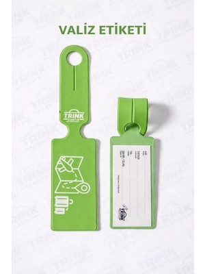 Trink Çanta Valiz Etiketi ve Bavul Etiketi  1 Adet Tek Ebat YEŞİL