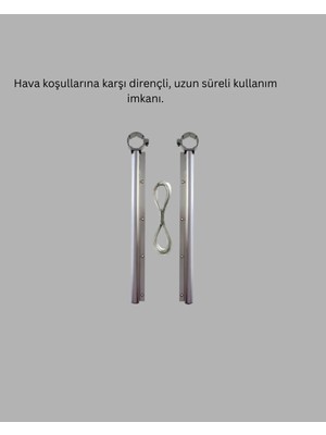 BSH Gülbay Mobilya 25X60 Balkon Askılığı Kare Demir Uyumlu Hava Dayanıklı Çamaşır Askısı