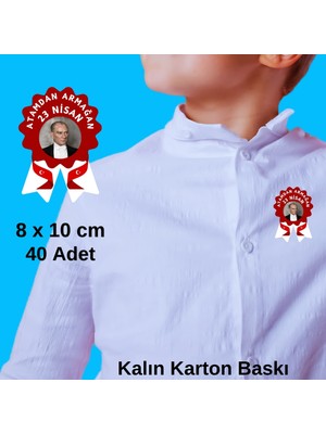 Ti Play 23 Nisan Ulusal Egemenlik ve Çocuk Bayramı Karton Yaka Rozeti 40 Adet | Okul Etkinlik Yaka Kartı Seti