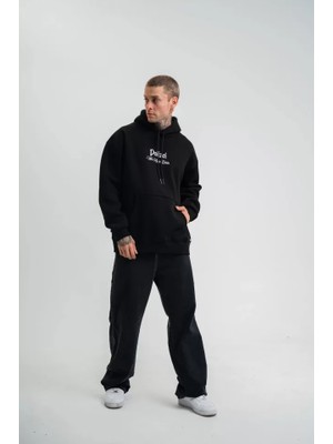 Infivento Polızeı Premium Kalite Kapşonlu Dijital Patchli Sweatshirt - Siyah