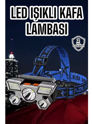 BSH Gülbay Mobilya Ultra Güçlü LED Işık Şarjlı Kafa Lambası Balıkçı Lambası Kafa Feneri