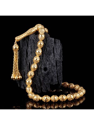 İskender Tesbih 14 Ayar Altın Telkari Işlemeli Tesbih