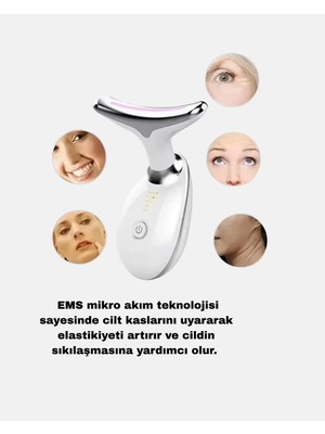 BSH Gülbay Mobilya Boyun ve Gıdı Toparlayıcı Ems Cilt Sıkılaştırıcı 7000 Titreşim Isı Terapisi