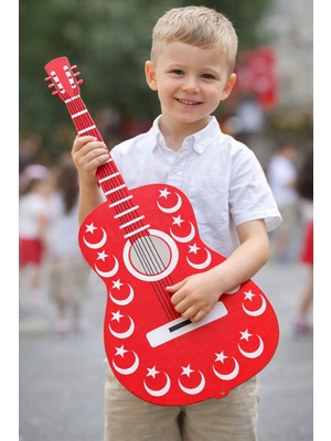 Ti Play Gitar Gösteri Aksesuarı 70X27CM 2,5mm Mukavva Kırmızı Ay Yıldız Uv Baskı 20LI Paket