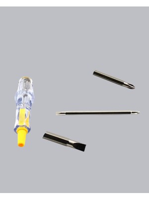 BSH Gülbay Mobilya Elektrik Test Kalemi Neon Işıklı Nikel Kaplama 110-220V Dirençli