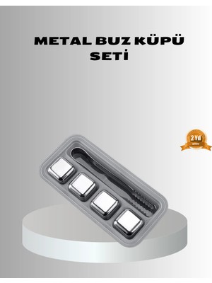 BSH Gülbay Mobilya Paslanmaz Metal Buz Küpleri Seti Klipsli Sulandırmadan Soğutma Özellikli