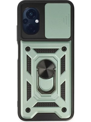 BSH Gülbay Mobilya Newface Xiaomi Poco M5 Kılıf Pars Lens Yüzüklü Silikon - Yeşil