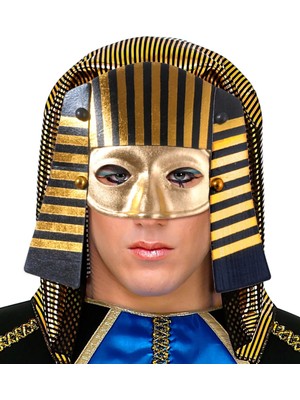 Uravas Store Mısırlı Maskesi Lastik Aparatlı Firavun Maskesi 21X23 cm