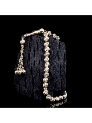 İskender Tesbih Kalem Işçilikli 14 Ayar Altın Tesbih