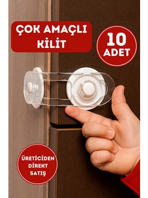 Wappa 10 Adet Çok Amaçlı Kilit Çekmece Dolap Kilidi Güvenlik Kilidi Iskandinav Model