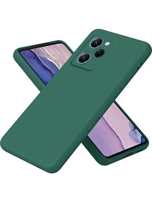 BSH Gülbay Mobilya Newface Xiaomi Poco X5 Pro 5g Nano Içi Kadife Silikon - Koyu Yeşil