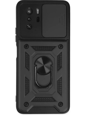 BSH Gülbay Mobilya Newface Xiaomi Poco X3 Gt Kılıf Pars Lens Yüzüklü Silikon - Siyah