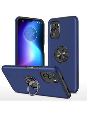 BSH Gülbay Mobilya Newface Xiaomi Poco F3 Kılıf Elit Yüzüklü Kapak - Lacivert