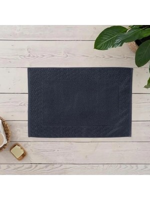 Esranın Dünyası Yüksek Emicilikte Antrasit Renk Pamuklu Pirinç Örgü Ayak Havlusu