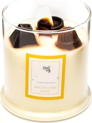 Esranın Dünyası Vegan Mocha Aromalı Ahşap Fitilli Süs Mum - 380 gr