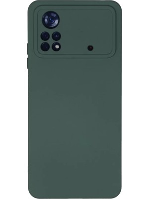 BSH Gülbay Mobilya Newface Xiaomi Poco X4 Pro 5g Kılıf Nano Içi Kadife Silikon - Koyu Yeşil