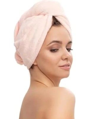 Esranın Dünyası %100 Pamuk Pudra Havlu Bone - Saç Kurutma ve Duş Için Ideal