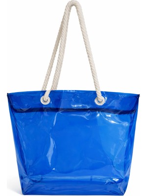 Kadın Şeffaf Plaj Çantası- Fermuarlı- Kol ve Omuz Çantası