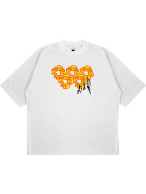 Pure Effect Unisex Oversize Get It Of Offset Baskılı Boxy Fit Kalın Kumaşlı T-Shirt