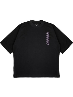 Pure Effect Unisex Oversize Culture Disaster Baskılı T-Shirt