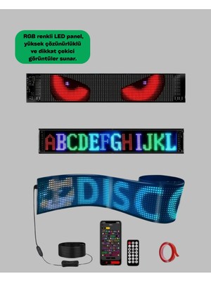 Terrien Kayan Yazı Destekli Rgb LED Reklam Paneli USB ile Kolay Kurulumlu