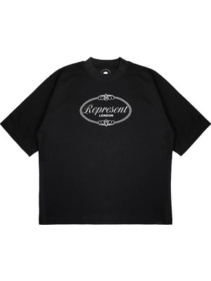 Pure Effect Unisex Oversize Represent Basıc Baskılı Boxy Fit Kalın Kumaşlı (240GSM) T-Shirt