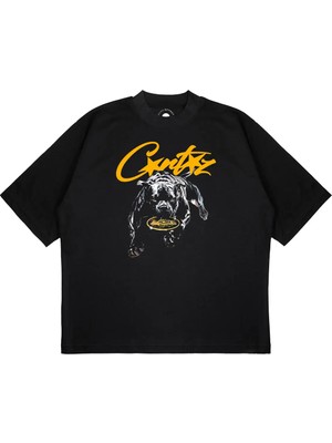 Pure Effect Unisex Oversize Corteız Köpek Baskılı T-Shirt