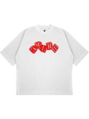 Pure Effect Unisex Oversize Zarlı Yazı Baskılı T-Shirt