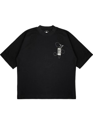 Pure Effect Unisex Oversize Off-Whıte Xray Baskılı Boxy Fit Kalın Kumaşlı (240GSM) T-Shirt