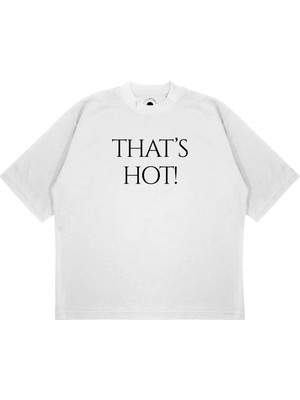 Pure Effect Unisex Oversize That Hot Baskılı Boxy Fit Kalın Kumaşlı T-Shirt