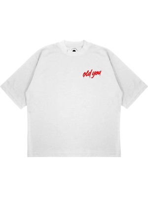 Pure Effect Unisex Oversize Old You New Me Baskılı Boxy Fit Kalın Kumaşlı T-Shirt