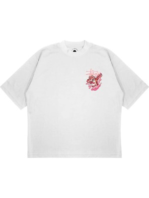Pure Effect Unisex Oversize Stussy Tıger Baskılı Boxy Fit Kalın Kumaşlı (240GSM) T-Shirt