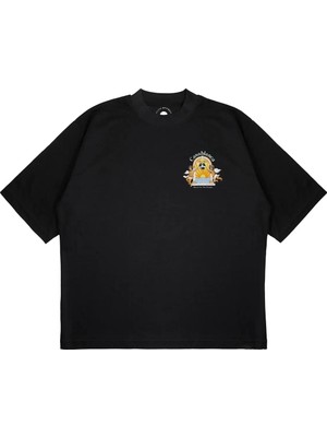 Pure Effect Unisex Oversize Casablanca Muzık Melek Baskılı Boxy Fit Kalın Kumaşlı (240GSM) T-Shirt