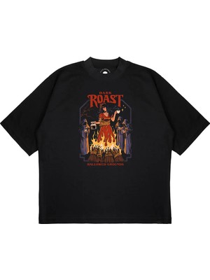 Pure Effect Unisex Oversize Dark Roasted Baskılı Boxy Fit Kalın Kumaşlı (240GSM) T-Shirt