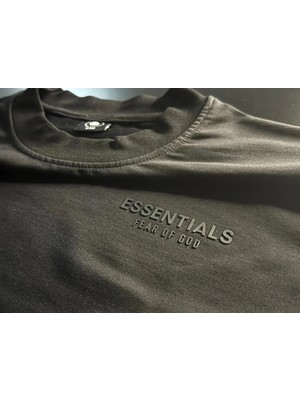 Pure Effect Unisex Oversize Essentials Kabartma Logo Baskılı Boxy Fit Kalın Kumaşlı T-Shirt