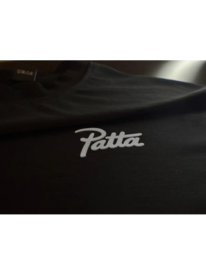 Pure Effect Unisex Oversize Patta Kabartma Logo Baskılı Boxy Fit Kalın Kumaşlı T-Shirt