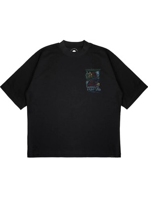 Pure Effect Unisex Oversize Casablanca Roma Baskılı Boxy Fit Kalın Kumaşlı (240GSM) T-Shirt