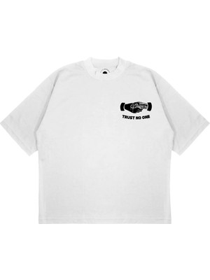 Pure Effect Unisex Oversize Trust No One Baskılı T-Shirt