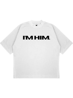 Pure Effect Unisex Oversize Im Hım Baskılı Boxy Fit Kalın Kumaşlı T-Shirt