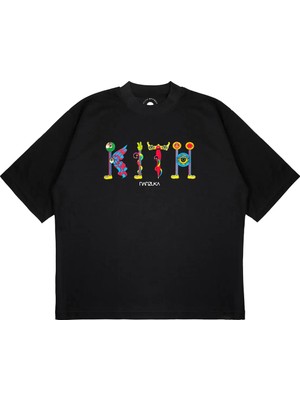 Pure Effect Unisex Oversize Kıth Nanzuka Baskılı Boxy Fit Kalın Kumaşlı T-Shirt