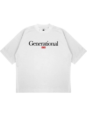 Pure Effect Unisex Oversize Kıth Generatıonal Baskılı Boxy Fit Kalın Kumaşlı T-Shirt