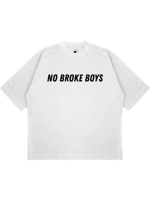 Pure Effect Unisex Oversize No Broke Boys Baskılı Boxy Fit Kalın Kumaşlı T-Shirt